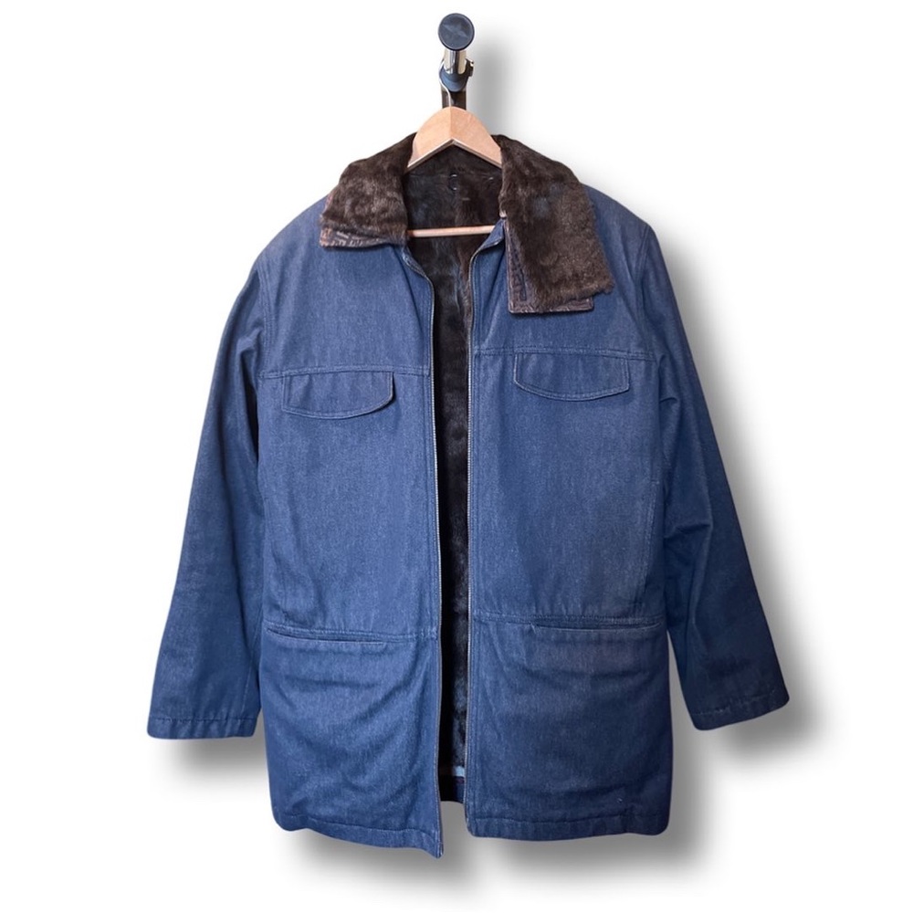 Vintage Fendi Denim Fur Lined Jacket